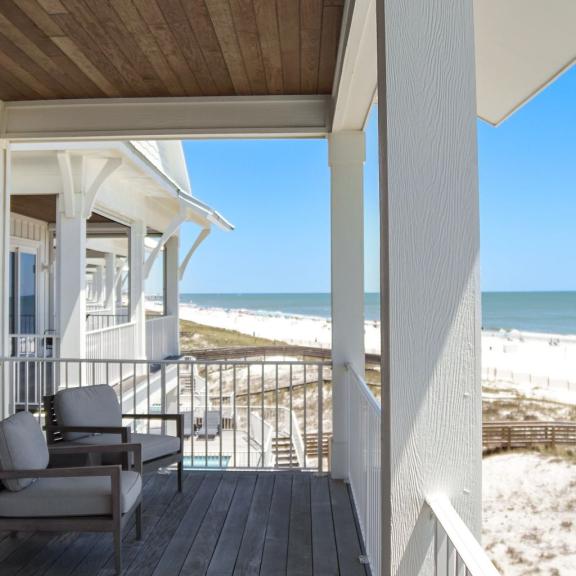 Gulf view from beach house balcony