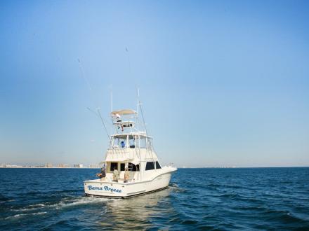 Guy friends deep sea fishing in Gulf Shores, AL