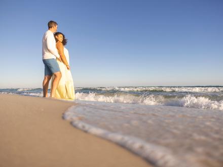 Couple at Shell Beach Orange Beach Alabama