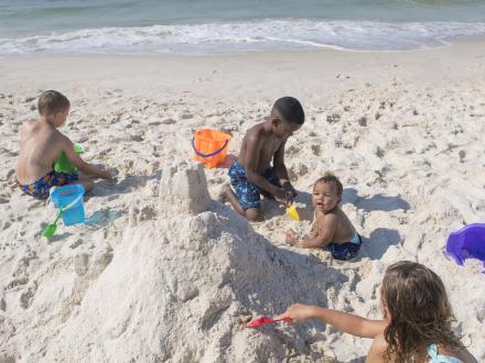 Kids playing in Sand