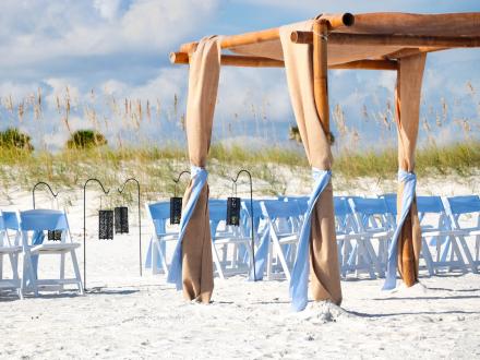 Wedding setup on Gulf Shores public beach