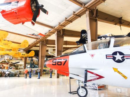 Planes inside the National Naval Aviation Museum in Pensacola