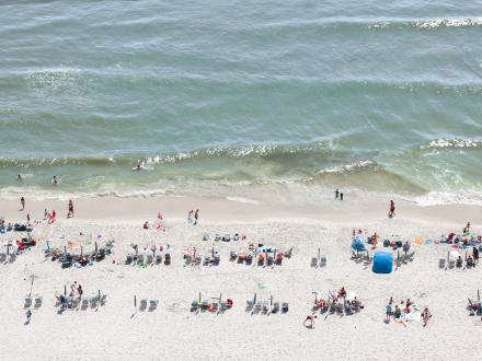 Beautiful drone beach view of Alabama's Beaches
