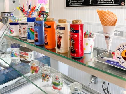 Toppings at Pelican Scoops Ice Cream Shop in Fort Morgan, Alabama