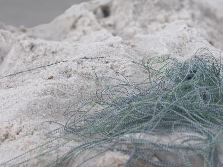 Discarded fishing gear left on the beach