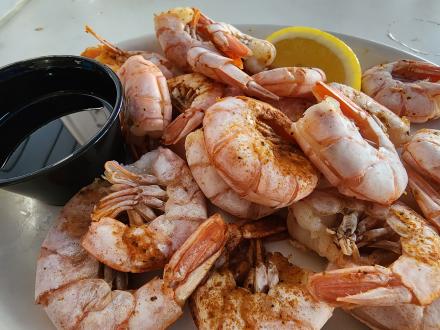 Plate of fresh shrimp in Orange Beach