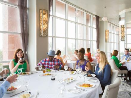 People dining at Voyagers fine dining restaurant in Orange Beach
