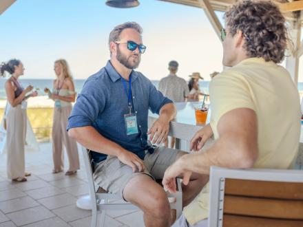 People dining at Coastal beachfront restaurant in Orange Beach
