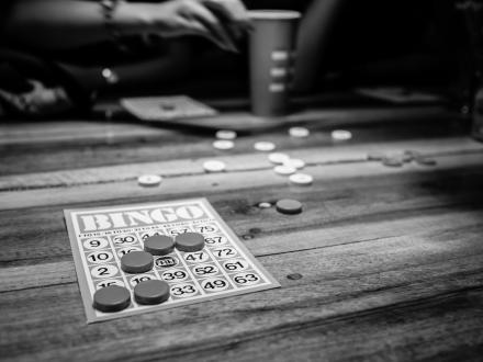 Bingo cards on table