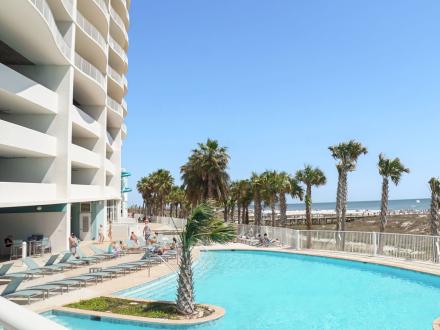 Pool at Turquoise Place beachfront condo in Orange Beach