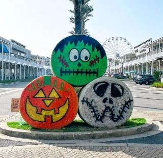 Halloween decorations at The Wharf in Orange Beach