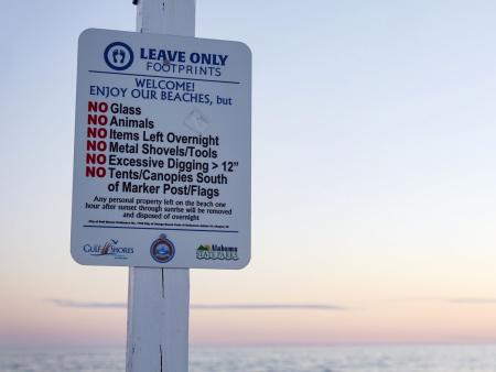 Leave Only Footprints Sign
